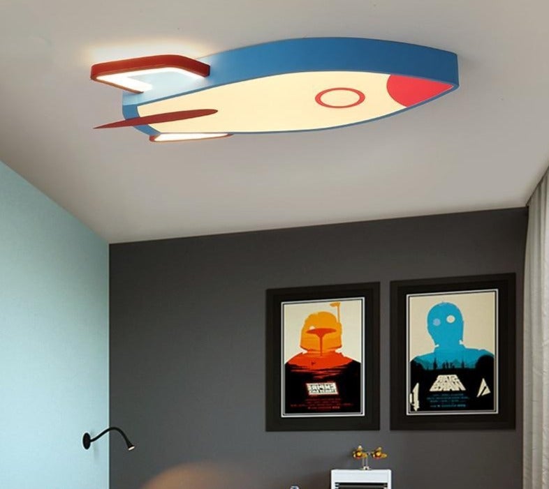 Airplane LED Ceiling Lights Boy's Girl's Study Room Bedroom Modern Lamp Lighting New Fixture Remote Control Luminaria