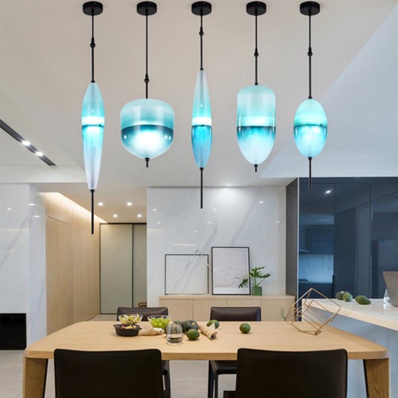 Nordic Art Venice Flow Lake Gradual Glass Chandelier Blue Chromatography Italian Design Lustre Avize Modern Salon
