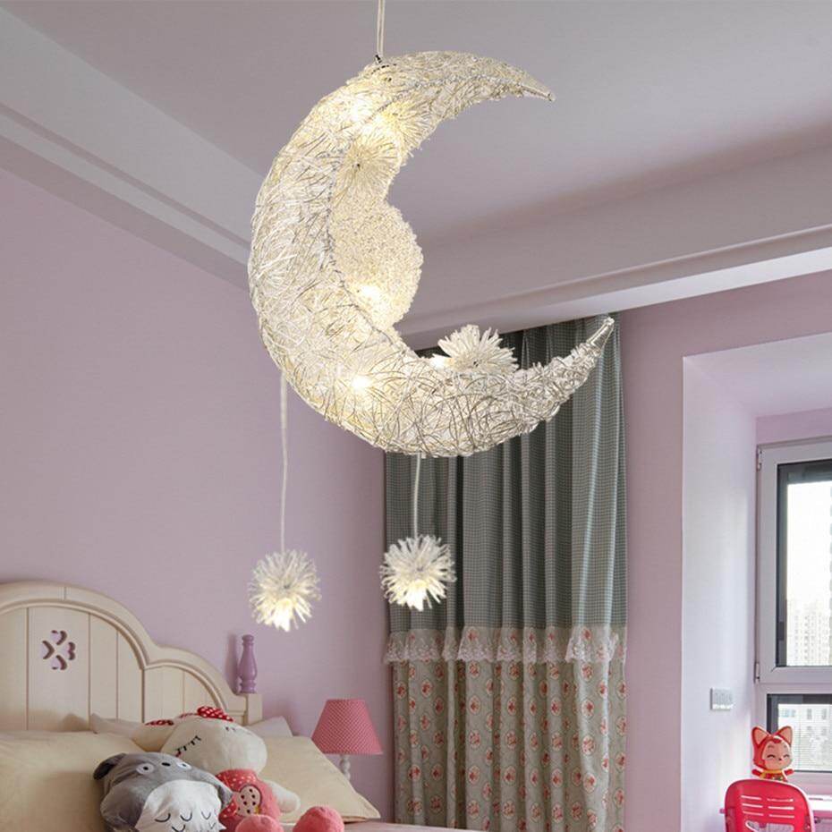 Modern LED Pendant Light For Living room Bedroom Dining Room Hanging Lamp Moon Star Pendant Lamp Children Bedroom Light Luminare