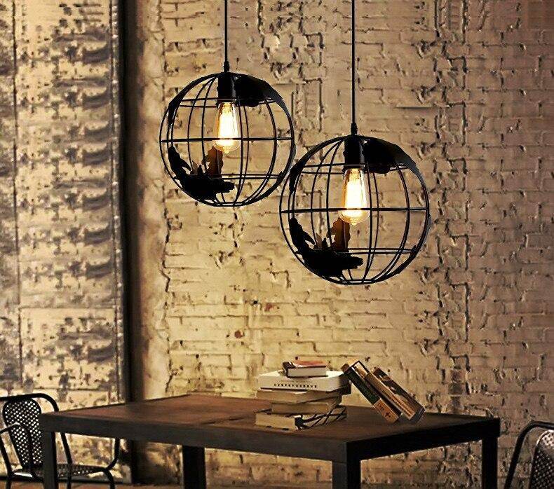 Modern Globe Pendant Lights Black/White Pendant Lamps for Bar/Restaurant Hollow Ball Ceiling Fixtures Pendant Light Globes