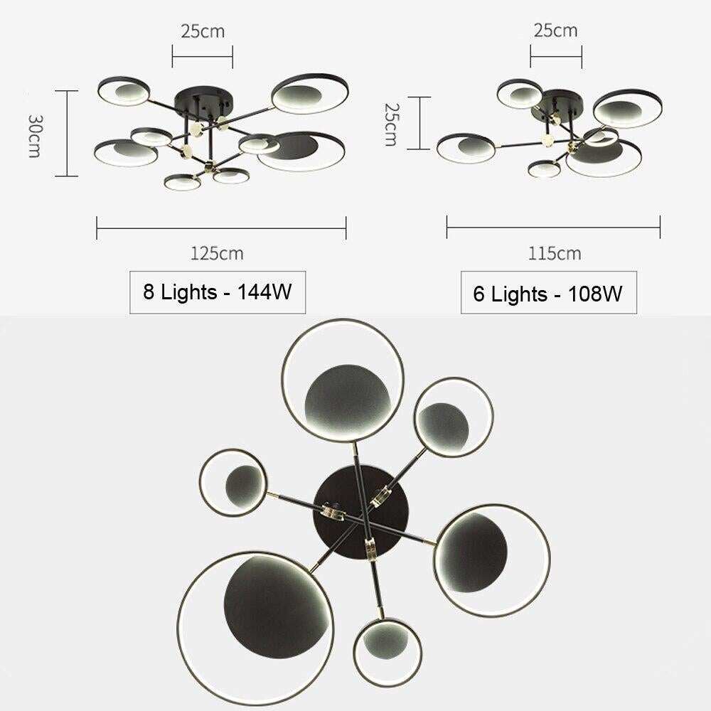 Modern LED Ceiling Light Living Room Lighting Fixture Bedroom Kitchen Surface Mount Ceiling Lamp Remote Control