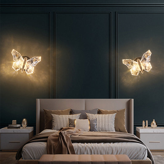 Nordic LED Butterfly Wall Lamp Indoor Lighting Fixture Living Bedside Bedroom Modern Home Decoration Wall Light Sconces