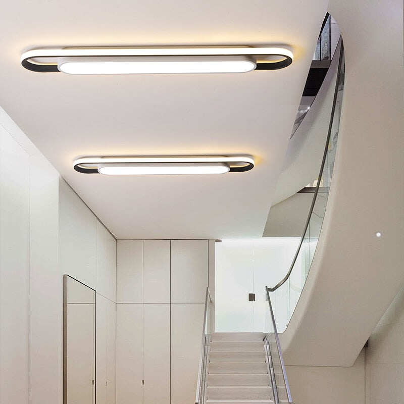 400/600/800mm Modern Led Ceiling Lights For Bedroom Carridor Foyer Black+White Painted Ceiling Lamp Fixtures 90-260V