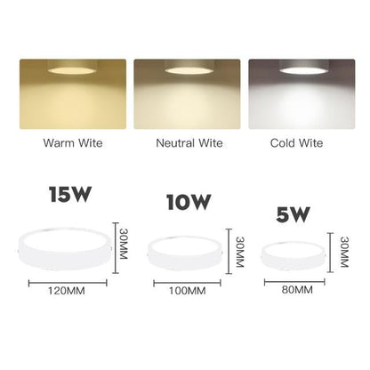 LED Downlight Mini Surface Mounted 5W 10W 15W Panel Spot Light Ultra Thin Ceiling Lamps  Indoor Lighting For Kitchen