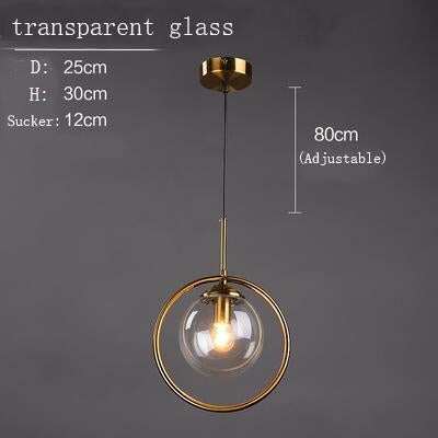 Nordic Gold Iron Chandelier Creative Post Modern Simple Bedroom Bedside Bar Coffee Restaurant Glass Ball Chandelier