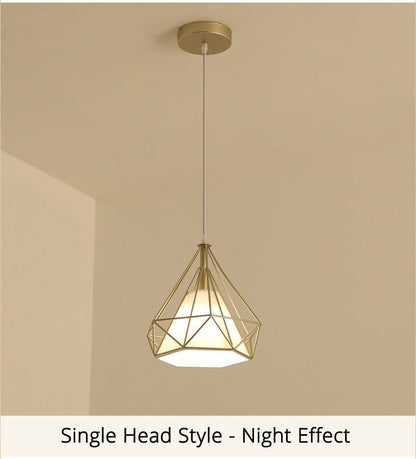 Gold Color Pendant Lights Triangle Shape Nordic Style 1head/3heads  Hanging Lamp Simple Metal Lights Fixtures Deco Abajur