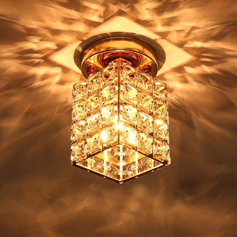Modern Decor Crystal Flush Mount Ceiling Light Fixture Crystal Ceiling Lamp for Hallway Bar Kitchen Dining Room