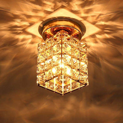 Modern Decor Crystal Flush Mount Ceiling Light Fixture Crystal Ceiling Lamp for Hallway Bar Kitchen Dining Room