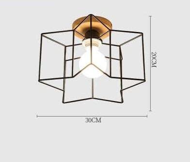 E27 5W Iron Ceiling Lamp Shade Pendant Light Covers and Shades Triangle Metal Ceiling Lamp