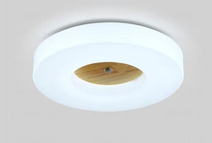 Simple Creative Home Round Solid Wood Ceiling Lamp