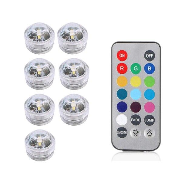 Submersible LED Lights Waterproof RGB Underwater Light For Wedding Tea Light Hot Tub Pond Pool Bathtub Aquarium Party Vase Decor