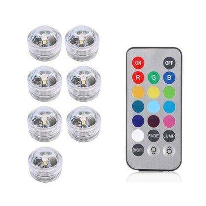 Submersible LED Lights Waterproof RGB Underwater Light For Wedding Tea Light Hot Tub Pond Pool Bathtub Aquarium Party Vase Decor