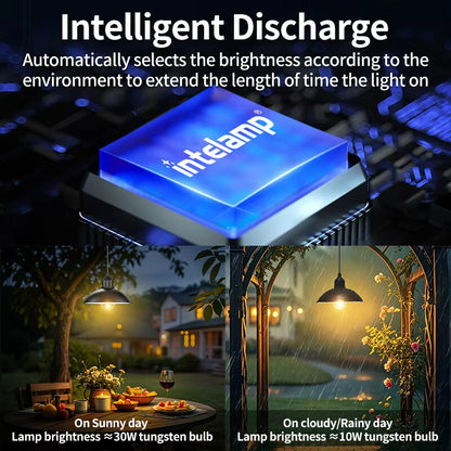 Intelamp Garden Solar Hanging Lamp Indoor Outdoor Solar Pendant Lights Warm Yellow IP65 Waterproof