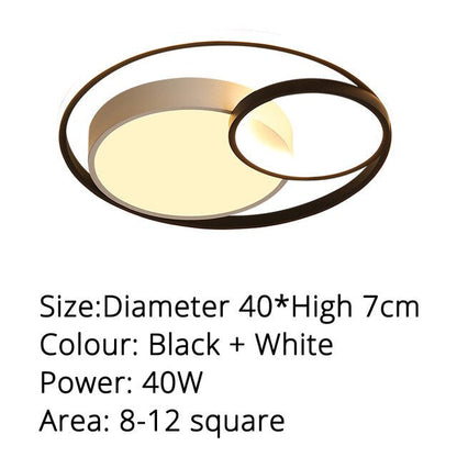 Modern LED Ceiling Lamp For Bedroom Study Room White Black Grey Frame Indoor Lighting Lights Lampadario Luminaria Lustres