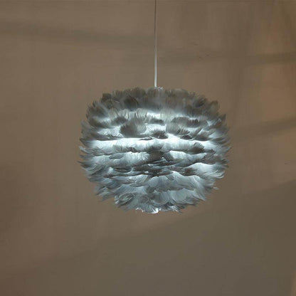 Loft Modern White Nature Goose Feather Pendant Lights Romantic E27 Led Pendant Lamps For Home Restaurant Bedroom Living Room