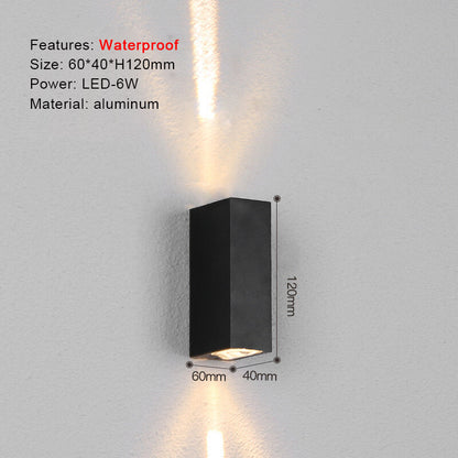 Outdoor Lighting Lens Beam Wall Lamps IP65 Waterproof Aluminum Wall Lights Corridor Garden Mall Up Down LED Porch Lamp