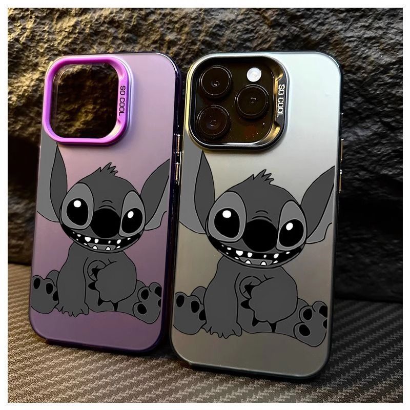 Cartoon Stitch Couple Case for iPhone 16 15 14 13 12 11 Pro Max Plus 16E X XR XS Max Hard Shockproof Bumper Back Cover