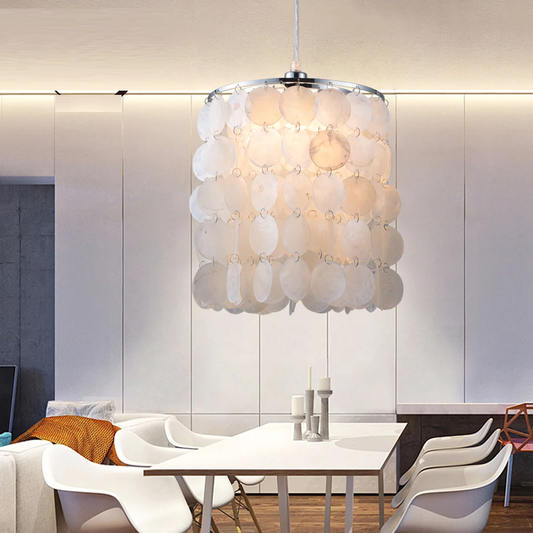 DIY Modern White Natural Seashell Pendant Lamps E14 LED Shell Lighting For Dining Room Living Room Kitchen Bedroom Home Fixture