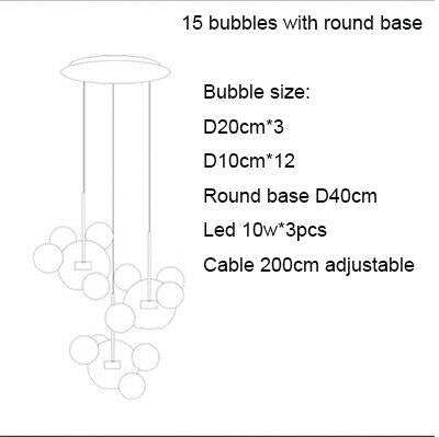 Modern Creative Clear Glass Bubble Ball LED Pendant Llights Kitchen Bedroom Store Cafe Interior Lighting Decorative Hanging Lamp