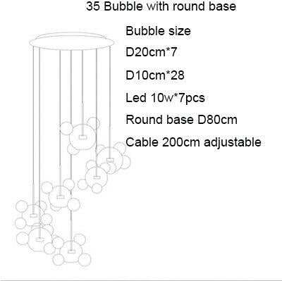 Modern Creative Clear Glass Bubble Ball LED Pendant Llights Kitchen Bedroom Store Cafe Interior Lighting Decorative Hanging Lamp