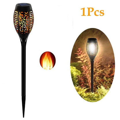 LED Solar Flame Torch Lamp Outdoor Lights Solar Garden Light Flickering Lamp Courtyard Balcony Lawn Path Spotlight ping