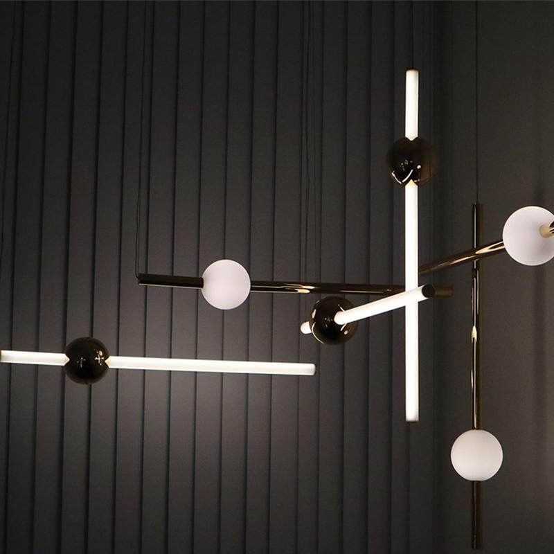 Modern Glass Metal Ball Pendant Lights Luminaria Cylinder Pipe Industrial Lamp Hanglamp Lustre Suspension