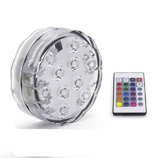 10LED RGB LED Underwater Light Pond Submersible IP67 Waterproof Swimming Pool Light Battery Operated For Wedding Party
