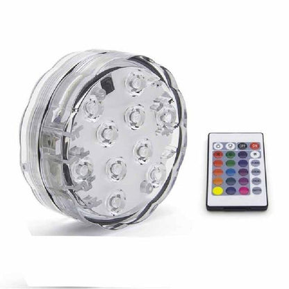 10LED RGB LED Underwater Light Pond Submersible IP67 Waterproof Swimming Pool Light Battery Operated For Wedding Party