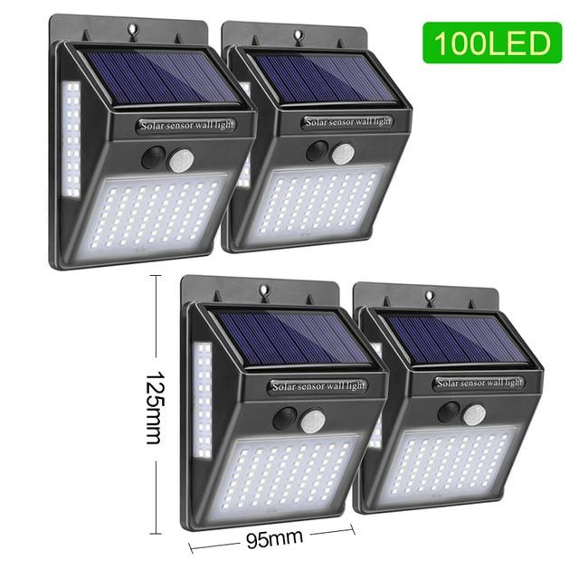 LED Solar Light Outdoor Solar Lamp with PIR Motion Sensor Solar Powered Waterproof Wall Light for Garden Yard Path Decoration