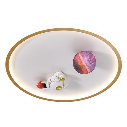 New Creative Astronaut Ceiling Lamp Children's Room Cartoon Moon Planet Bedroom Study Round Nordic Lamps