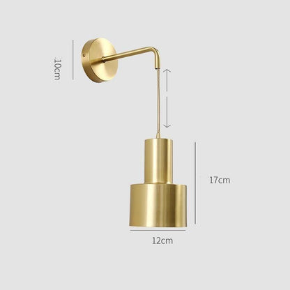 Nordic Copper Bedroom Wall Lamp Creative Modern Minimalist Stair Corridor Porch Living Room Dining Room Personality Copper Wall Lamp