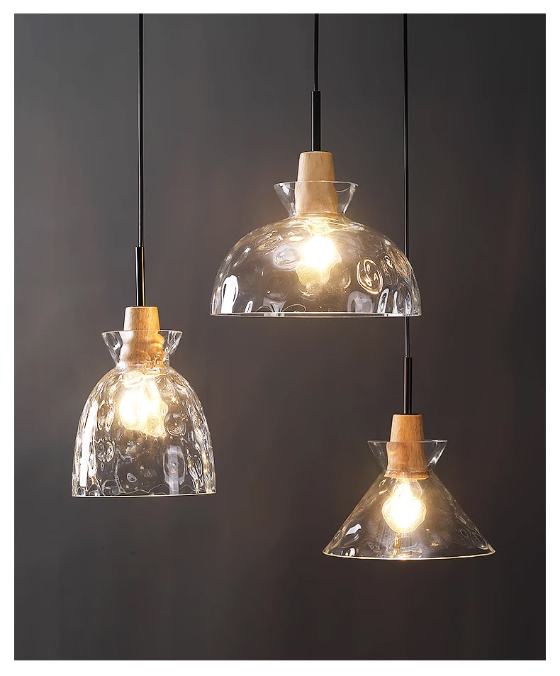 Nordic Lamp Clear Glass Lampshade Bedroom Living Room pendant lights Kitchen Dining chandeliers Restaurant Decor Hanging Lights