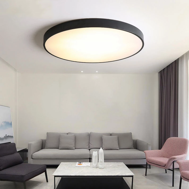 Metal Modern Led Ceiling Light Black&White Simple Led Chandelier Ceiling Lamp For Living Room Bedroom Dining Room Light Fixtures
