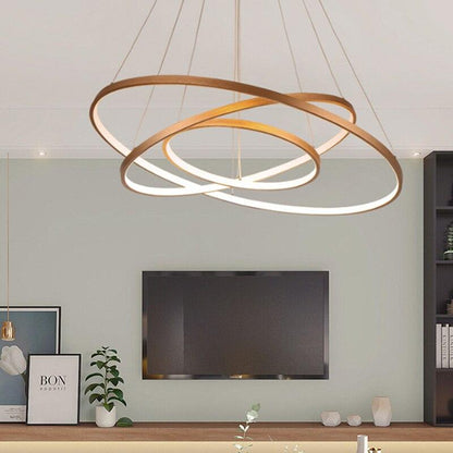Aluminum Circle Rings Modern LED Chandelier lighting White&Black&Gold Lustre Living Kitchen Dining room nordic lamp luminarias