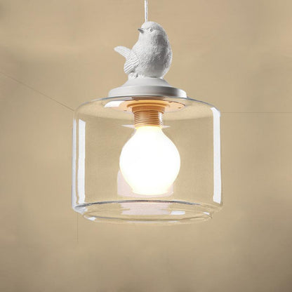 Lanterns Restaurant Droplight Nordic Bird Droplight Creative Personality Retro Chandeliers Modern Glass Pendant Lamp With Bulb