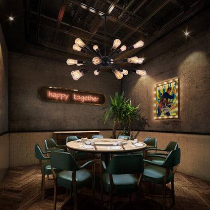 Vintage Industrial Loft Pendant Light 8/12/16/18 Heads Sputnik Pendant Lamp Restaurant Bar Lights