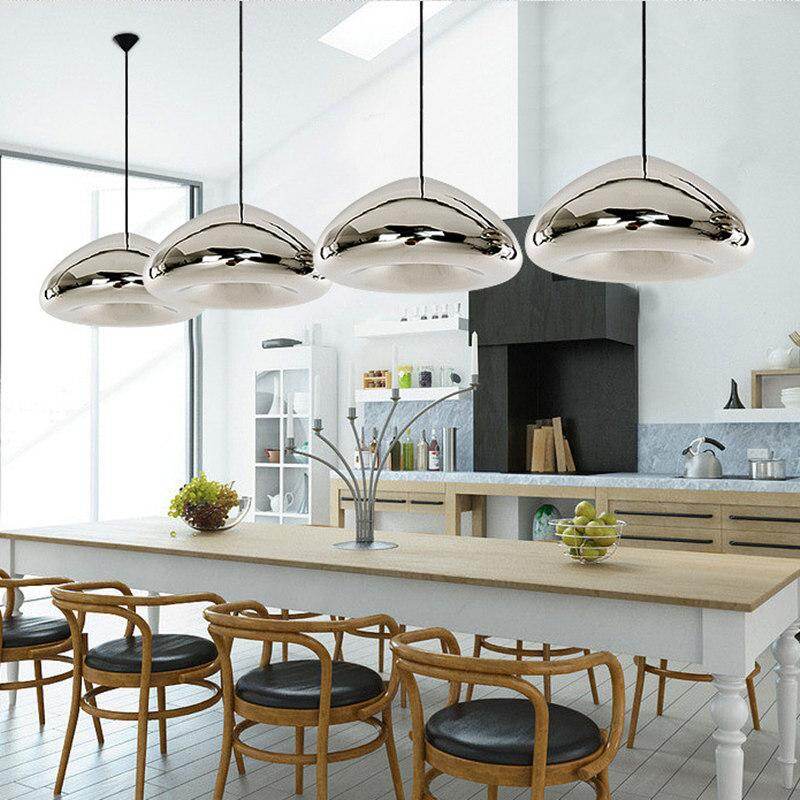 Modern Gold Bronze Sliver Shade Mirror Pendant Light E27 LED Glass Pendant Lamp Modern Christmas Glass Ball Lighting