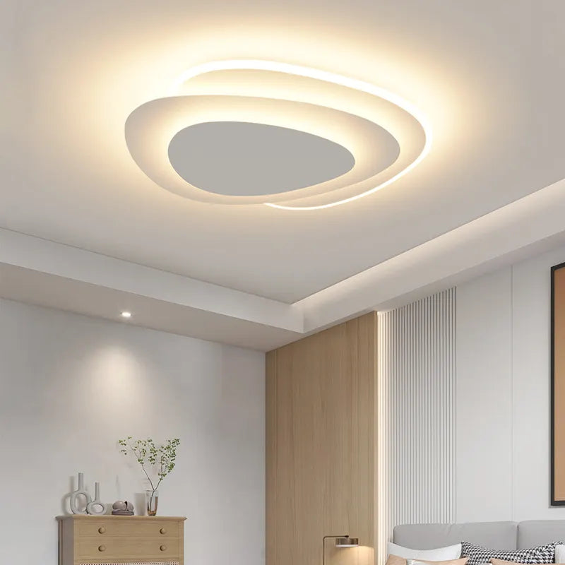 New Arrival Minimalist Oval Smart Ceiling Light | Artistic Lighting for Living Room & Master Bedroom