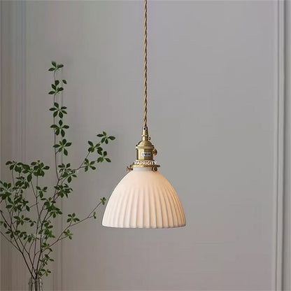 Scandinavian Ceramic Hanging Lamp with Switch E27 Socket North Minimalist Brass Led Pendant Lights