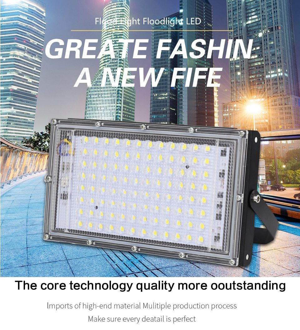 100W LED Flood Light AC 220V Projector IP65 Waterproof Floodlight Spotlight Reflector LED Street Lamp Outdoor Light Lighting