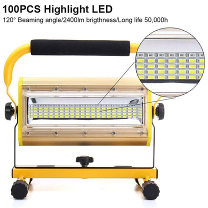 100W Refletor LED Outdoor Lighting Flood Light Lamp Floodlight COB LEDs Spotlight Garden Lamp with 6x 18650 Battery & Charger