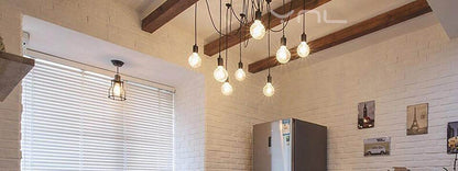 Modern Retro Edison Bulb E27 Vintage Lamps Antique DIY Art Spider Pendant Lights 2 Meters Line Home Lighting Suspension