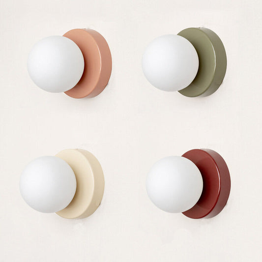 Creative Macaron LED Wall Lamp  Mini Glass Sconce for Balcony Lamp Bedroom Corridor Porch Decor Lighting