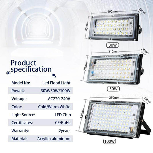 Led Flood Light 30W 50W 100W AC Outdoor Floodlight Spotlight IP65 Waterproof LED Street Lamp Landscape Lighting