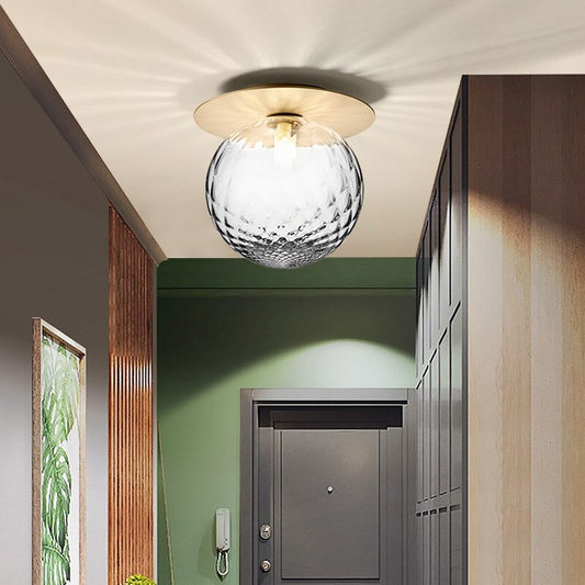 Europe LED Ceiling Lamp Color Glass Ball LED Blub Indoor Lighting Modern Bedroom Dining Room Shop Porch Decoration Light Fixture