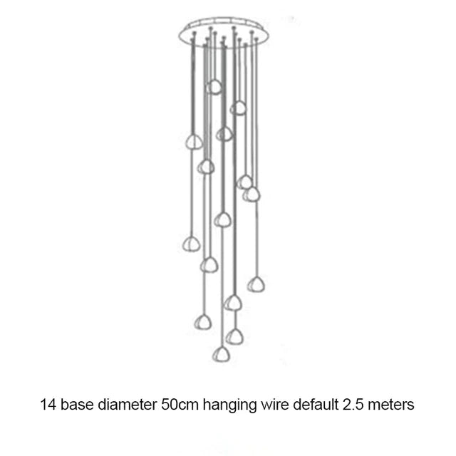 Ccrystal Chandeliers Lighting Loft Hanging Lamp Staircase Modern Luxury Long Wire Cristal Balls Kitchen Villa Living Room Bar