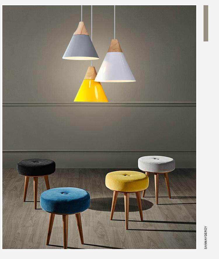 Pendant Lights Modern Wood Pendant Lamp Nordic light For Cafe Restaurant Bedroom Hanglamp Kitchen Colorful Suspension Luminaire
