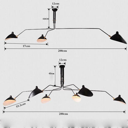 Retro Serge Mouille Pendant Lights Nordic Industrial Simple LED Spider adjustable Lamp Living Bedroom Luminaire Industrial Lamp