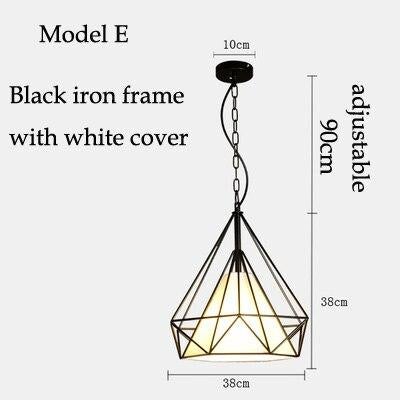 Retro Nordic restaurant chandelier wrought iron personality industrial style creative chandelier lighting living room chandelier