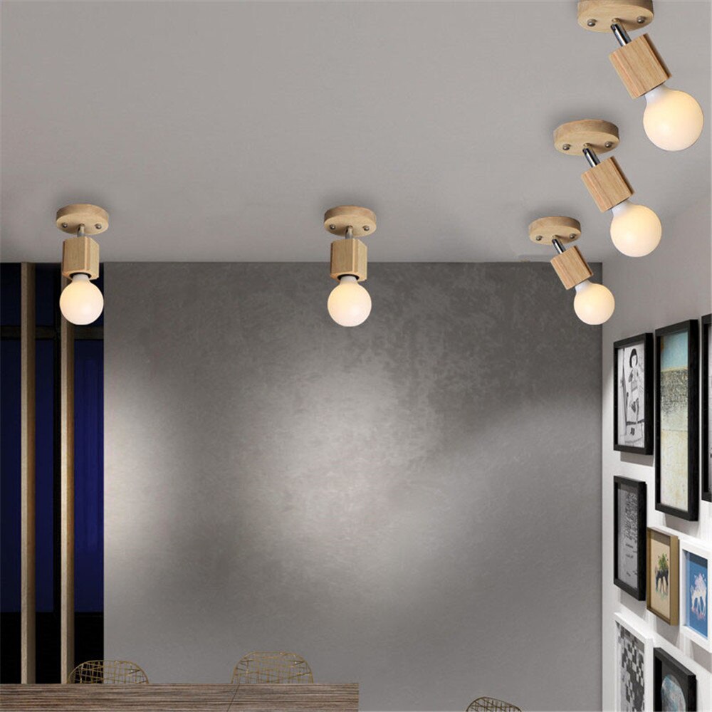 Nordic Ceiling Lamp LED Indoor Light Wood Pendant The Modern Restaurant Shop Bar Living Dining Room Corridor Lighting Fixture